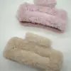 Presilha de Pelúcia Quadrada Grande temperamento suave outono e inverno retangular parte de trás da cabeça presilha tubarão volume de cabelo grande presilha de cabelo