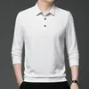 Camiseta Masculina Casual Lapela Não Amassa Manga Longa Peça Única Dropshipping Camisa Polo Primavera e Outono 2026