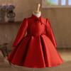 Vestido Infantil Vestido de Princesa 2026 Nuevo Rojo Nuevo Estilo Chino Vestido de Cumpleaños para Niñas Año Nuevo Estilo Tradicional Chino Vestido de Felicitación