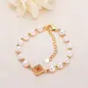 Pulseira Retrô Francesa Ouro 14K 6MM Pérola de Água Doce Zircônia Micro Cravejada Pulseira Estilo Mori Presente para Namorada Pulseira para Mulheres