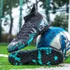 Chuteiras de futebol com travas longas transfronteiriças para homens, travas de gramado artificial de cano alto, tênis esportivos para estudantes jovens, tênis de treino para competição