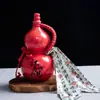 Una Botella de Vino de Cerámica Jin Calabaza Olla de Vino Vintage Tarro de Vino Sellado 500ml Cava Doméstica Tarro para Licores Botella de Vino Vacía