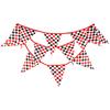 Bandera triangular de tablero de ajedrez de carreras de fórmula de gran tamaño con celosía roja, negra, blanca y gris, decoración de bandera colgante, bandera colorida