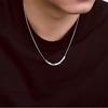 Collar Personalizado Cuadrado Deslizante de Acero de Titanio Estilo Fresco Europeo y Americano para Hombres y Mujeres Cadena de Clavícula Simple de Moda Hip-Hop Tendencia
