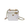Estilo extranjero patrón de cocodrilo pu xiangfeng mini caja boca sobre rojo cadena de dama un hombro bandolera camelia bolso de mujer