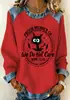 Sudadera de Mezclilla con Cuello Estampado de Caballos de Navidad 2026 para Mujer, Bloques de Color, Jersey Holgado de Manga Larga, Chaqueta Casual, Éxito Transfronterizo