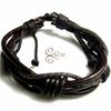Promoção de fabricantes transfronteiriços Pulseira simples de corda de algodão trançada multicamadas para homens pulseira de couro de vaca estilo retrô europeu e americano