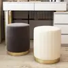 Banqueta de Luxo Leve, Banqueta de Maquiagem para Quarto, Banqueta Nórdica Moderna para Manicure, Banquinho Baixo Redondo para Sala de Estar, Banqueta para Penteadeira, Cadeira de Maquiagem