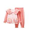 Conjunto de Pijama de Algodón Puro para Niños de Primavera y Verano Ropa para el Hogar para Niños Pequeños y Medianos Niños Grandes Niñas Bebé Algodón Encaje Estilo Coreano Manga Larga
