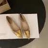 Zapatos Planos Elegantes de Punta Francesa Negros para Mujer Primavera y Otoño 2025 Nuevos Zapatos Retro de Verano y Otoño Poco Profundos para el Trabajo