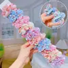 Anel de cabelo de flor colorida corda de cabeça de laço fofo elástico para rabo de cavalo infantil não machuca o cabelo acessórios de cabelo para bebê