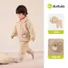 Dududu Home Conjunto de Roupa de Casa para Crianças Roupas de Outono Pijama para Meninos Conjunto de Duas Peças Roupas de Outono Roupas de Outono para Meninas Roupa Infantil Conjunto de Duas Peças