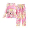 Amazon 2025 Novo Pijama Infantil Meninas Primavera e Outono Manga Longa Crianças Meninas Meninos Crianças Médias e Grandes Roupas de Casa de Outono