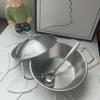Tazón de Fideos Instantáneos Acero Inoxidable 304 Doble Asa Tazón para Condimentos Tazón para Ensalada Tazón para Cocinar Tazón para Arroz Tazón de Arroz para Estudiante de Dormitorio