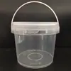 Cubo de plástico redondo cuadrado portátil 2L transparente grado alimenticio PP cubo de yogur 1L cubo de arroz engrosado especificaciones de juguete ordenadas