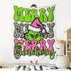 Manta Amazon Navidad Grinch Cabello Verde Franela Comercio Exterior Manta Clase A Manta de Dibujos Animados manta