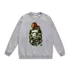 Bape Ape Head marca de moda unisex cuello redondo manga larga algodón estampado holgado chaqueta sudadera de otoño e invierno para hombre