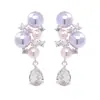 Pendientes de borla de perlas con adornos de diamantes, simples, elegantes, de lujo ligero, para mujer, únicos y exquisitos, elegantes y versátiles