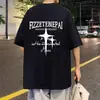 Camiseta de Manga Corta para Hombre, Marca de Moda, Ajuste Holgado de Verano, Manga de Tres Cuartos, Nuevo Estilo 2025, Moda de Celebridad de Internet, Top Sencillo Estampado