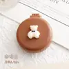 Bonito peine de airbag de dibujos animados plegable, peine pequeño de color crema, peine de cojín de aire con espejo, peine de masaje mini portátil integrado