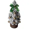 Nuevo producto navideño transfronterizo: Set de árbol de Navidad pequeño cubierto de nieve blanca flockada de 28 cm, adorno de escritorio mini decoración