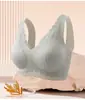 Ropa interior de encaje con rayas de burbujas para mujer, hipoalergénica, sujetador sin costuras, estilo camiseta corta pequeña, push-up, cómoda, deportiva, anti-exposición