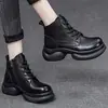 Botas de Estilo Retro para Mujer Botines Martin 2026 Otoño/Invierno Nuevos Versátiles Suela Gruesa Suave Aumentador de Altura Botines Individuales Botas Calientes de Terciopelo para Mujer