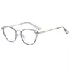 Armazón de Gafas para Miopía Estilo Cat-Eye Marrón Frío Ultraligero para Mujer con Armazón Grande Anti Luz Azul para Caras Cuadradas y Redondas
