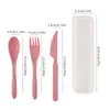 Amazon Cuchillo, Tenedor y Cuchara de Paja de Trigo Portátil Vajilla Nueva Multicolor de Tres Piezas para Viaje Anticaída Vajilla Regalo para Eventos