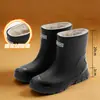 (Ecológico) Botas de Lluvia de Moda Transfronterizas para Hombre, Suela Suave para Parejas al Aire Libre, Zapatos Impermeables Versátiles, Talla Grande Antideslizantes de Goma para Cocina