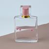 Frasco de Perfume de Vidro de 50ml com Borrifador Baioneta Portátil de Alta Qualidade e Tampa de Cristal