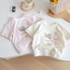 Camiseta de Manga Corta para Niña Verano 2025 Nueva Top Jersey de Estilo Occidental para Niños Ropa de Bebé Ropa Delgada de Verano Ropa para Niños
