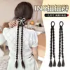 Peruca Cabelo Artificial Tranças Enroladas Femininas Torção Dupla Longas Novas Estilo Chinês Pequenas Tranças Círculo de Cabelo Tranças de Rabo de Cavalo
