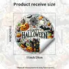 Halloween Vidrio Imitación Vitral Calabaza Redonda Fantasma Casa Embrujada Telaraña Combinación Pegatinas Estáticas para Decoración de Ventana y Puerta de Dormitorio y Sala de Estar
