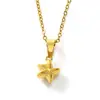 Nuevo Collar de Estrella de Mar de Moda Estilo Europeo y Americano para Mujer Cadena de Clavícula de Acero de Titanio Rosa de Alta Gama Venta al por Mayor