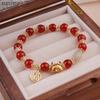Pulsera año de nacimiento Año del Dragón ágata roja moda nacional 2024 año del zodíaco del Dragón pulsera de la suerte pulsera china regalo de Año Nuevo