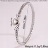 Pulseira para Mulheres Popular Transfronteiriça Amor Diamante Incrustado Aço Titânio Pulseira Europeia e Americana Não Desbota Coração em Forma de Ferradura Aberta Pulseira Atacado