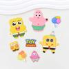 Serie Bob Esponja, accesorios de bricolaje de goma suave, funda para teléfono móvil, parche para agujero en zapatos, taza de enjuague bucal, pegatinas 3D estéreo