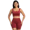 Conjunto de Corrida Esportiva Fitness Yoga de Venda Quente Transfronteiriço Influenciador Europeu e Americano Cintura Alta Controle de Barriga Levanta Bumbum Roupa de Yoga para Mulheres