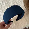 Faixa de Cabeça de Tecido Liso com Pregas Largas Moda Simples Prendedor de Cabelo Faixa de Cabeça para Sair Lavar o Rosto Topo Alto do Crânio Prendedor de Cabelo Acessórios de Cabelo Mulheres