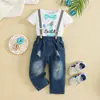 Samgamibaby Set para Bebé Mono de Mezclilla para Bebé Ropón Atuendo para Fiesta de Cumpleaños Atuendo para Fiesta de Primer Cumpleaños