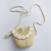 Bolsas de Primavera y Verano para Niñas, Bolsos de Paja Lindos de Princesa, Bolsos Cruzados de Hombro, Mini Bolsos de Moda para Niñas, Estilo Floral