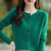 Cardigã feminino suéter de tricô gola redonda novo primavera e outono coreano solto casaco de suéter moda agulha osmanthus top externo