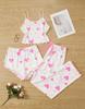 Pijama Feminino de Verão 2025 Conjunto Sling Roupa de Casa Fofa Estampada Shorts com Laço Conjunto de Três Peças