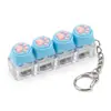 Chaveiro Botão Luminoso de Patinha de Gato Chave de Teclado Switch Tecla de Teclado Brinquedo Descompressão Pingente de Bolsa Chaveiro