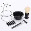 Set de Cepillo para Barba Wan Mei Herramienta Cepillo para Barba Estante Hoja de Maquinilla de Afeitar Cepillo Limpiador de Afeitar de Nylon Estante de Hierro