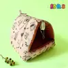 Nido para Hámster Todo el Año Nido de Algodón para Mascotas Nido para Pájaros Forrado de Vellón Engrosado Invierno Mascota Pequeña Loro Suministros para Hámster Nido para Conejo Oso Dorado