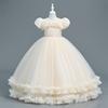 Vestido infantil manga curta malha vestido bufante festa de aniversário saia bufante saia princesa em estoque atacado