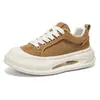 Zapatos Casuales de Suela Gruesa para Hombre Tendencia Estilo Hong Kong Zapatos para Senderismo y Viajes Cotidianos Otoño e Invierno Estudiantes Jóvenes de Caña Baja Zapatos Deportivos Tipo Pan