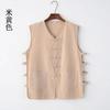 Camiseta masculina de verão algodão e linho colete camiseta interna camisa de cabeça velha roupa Tang jaqueta mandarim traje étnico chinês roupa para homem de meia-idade e idoso
